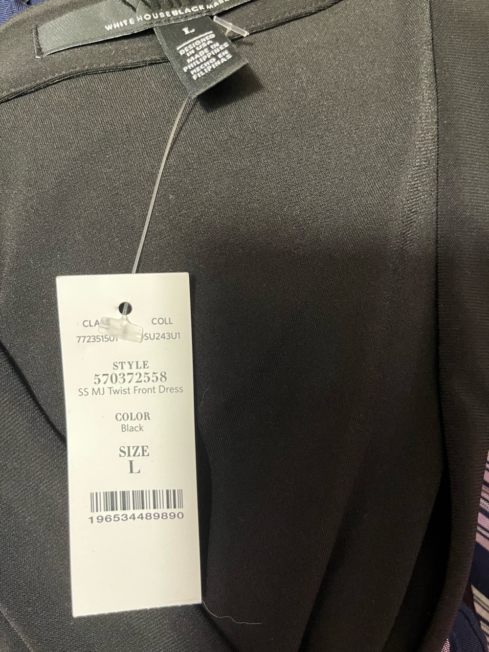 NWT White House Black Market Stretch Jersey Twist Front Midi Dress - Large -$110 - Picture 3 of 3